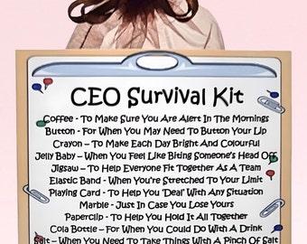 CEO Survival Kit ~ Fun Novelty Gift & Card Alternative | Birthday Present | Greeting Cards | Unique Personalised CEO Gift