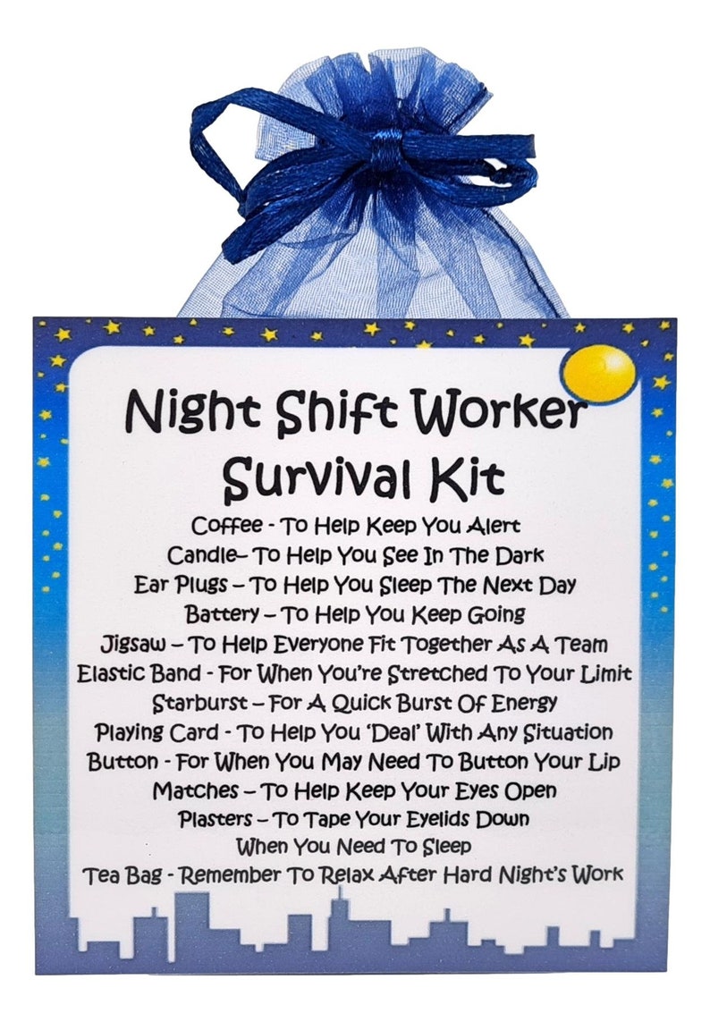 Night Shift Worker Survival Kit ~ Fun Novelty Gift & Card Alternative | Birthday Present | Greeting Cards | Unique Personalised Gift