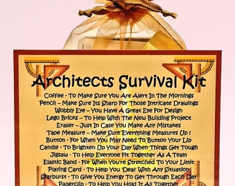 Architects Survival Kit ~ Fun Novelty Gift & Card Alternative | Birthday Present | Greeting Cards | Unique Personalised Architect Gift