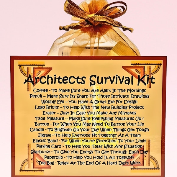 Architects Survival Kit ~ Fun Novelty Gift & Card Alternative | Birthday Present | Greeting Cards | Unique Personalised Architect Gift