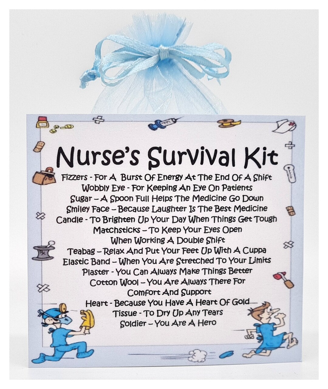 Nurse's Survival Kit Fun Novelty Gift & Card Alternative Birthday Present Greeting Cards