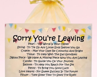 Sorry You’re Leaving Survival Kit ~ Fun Novelty Gift & Card | Good Luck | Goodbye Gift | Keepake | Farewell Gift | Personalised Leaving Gift