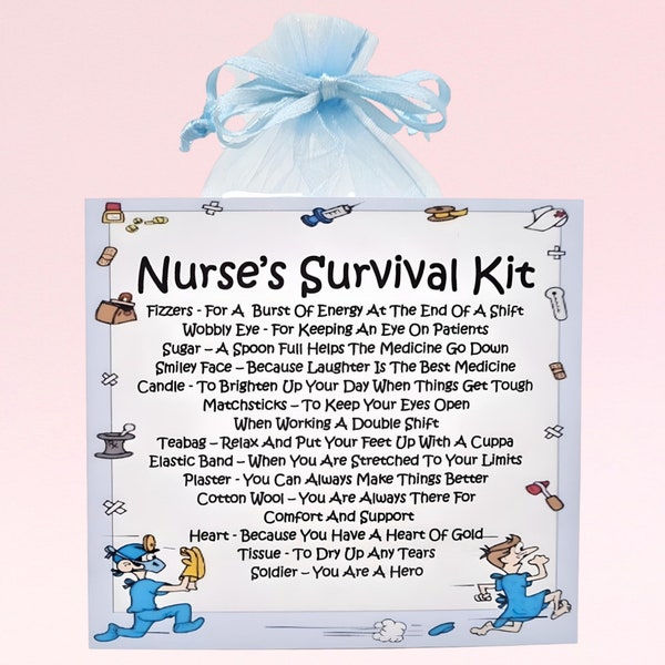 Nurse's Survival Kit ~ Fun Novelty Gift & Card Alternative | Birthday Present | Greeting Cards | Personalised Gift for a Nurse | Keepsake