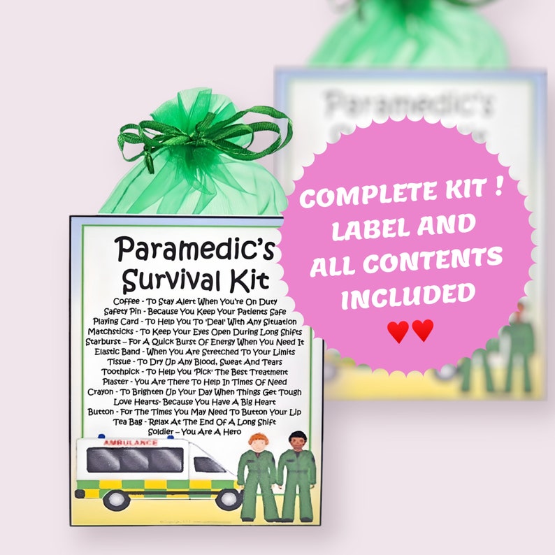 Paramedic's Survival Kit ~ Fun Novelty Gift & Card Alternative | Birthday Present | Greeting Cards |  Personalised Gift for a Paramedic