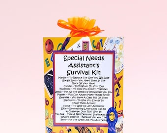 Special Needs Assistant's Survival Kit ~ Fun Novelty Gift & Card | Birthday Present | Greeting Cards |  Thank You Teacher Gift
