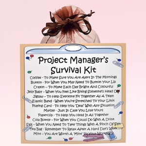 Kit di sopravvivenza del project manager ~ Divertente regalo originale e alternativa al biglietto / Regalo di compleanno / Biglietti di auguri / Regalo personalizzato unico
