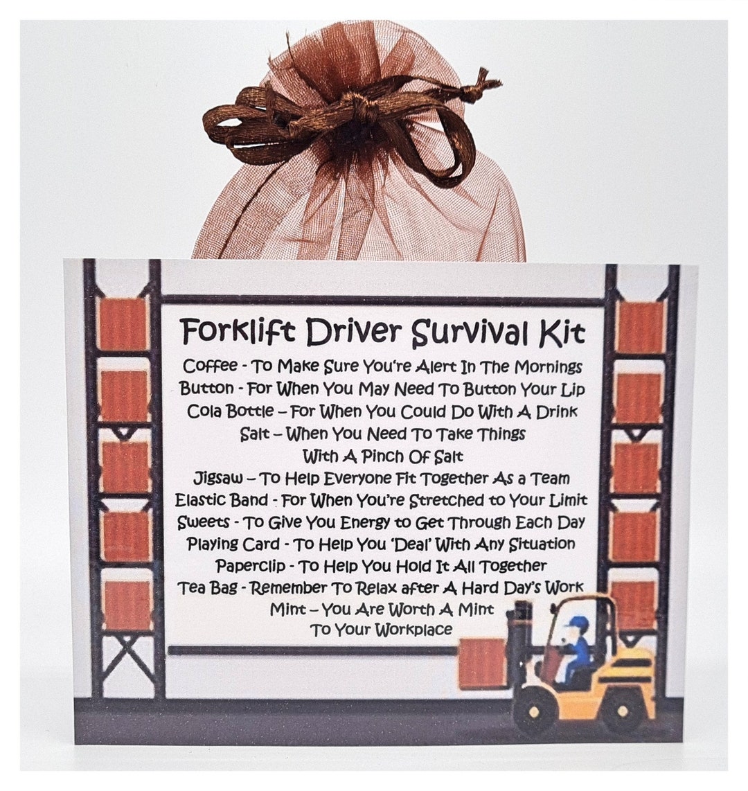 Forklift Driver Survival Kit Fun Novelty Gift & Card Xmas Etsy