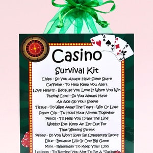 Kit de survie de casino ~ Alternative amusante aux cadeaux et aux cartes | Cadeau d'anniversaire | Cartes de voeux | Cadeau drôle | Cadeau de jeu | Souvenir