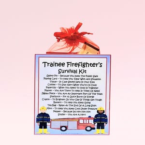 Kit di sopravvivenza per pompiere tirocinante ~ Divertente regalo originale e alternativa alla carta / regalo di compleanno / biglietti di auguri / ringraziamento / regalo personalizzato