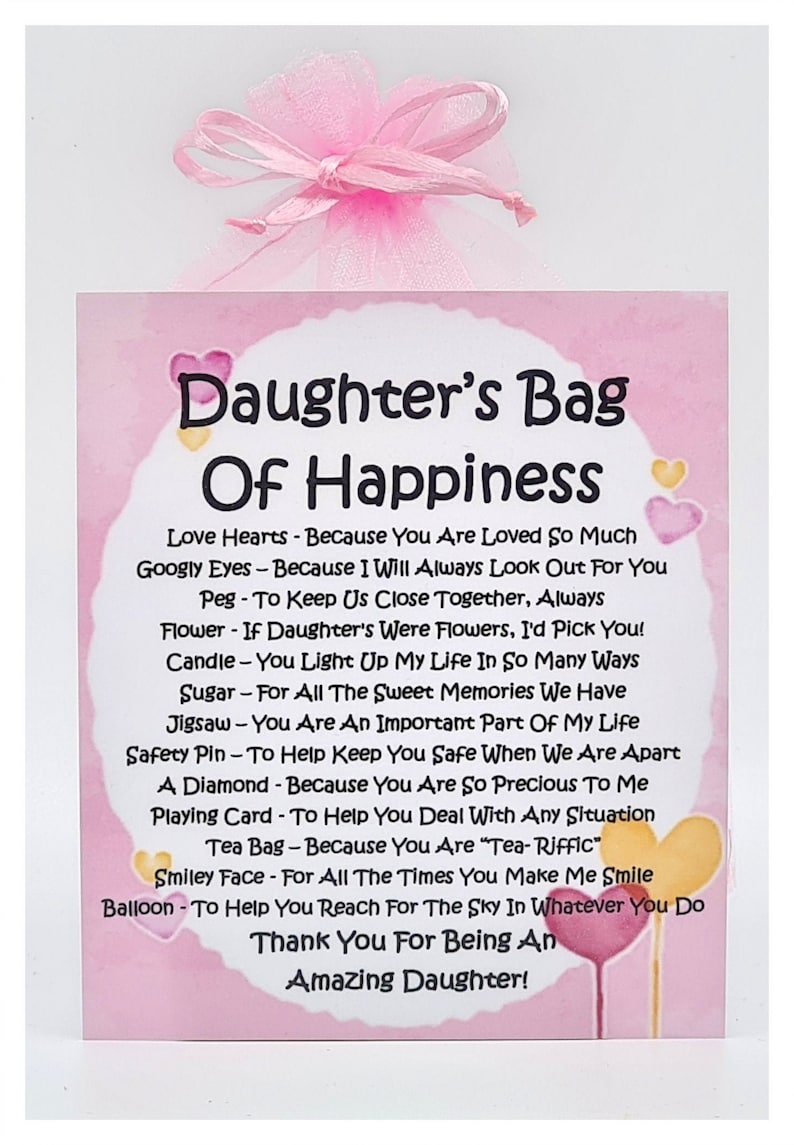 Daughter's Survival Kit (Bag of Happiness) ~ Fun Novelty Gift & Card Alternative | Birthday Present | Greeting Cards | Personalised Keepsake