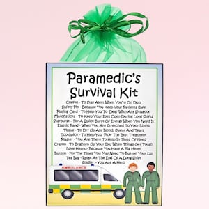 Kit di sopravvivenza per paramedici ~ Divertente regalo originale e alternativa al biglietto / Regalo di compleanno / Biglietti di auguri / Regalo personalizzato per un paramedico