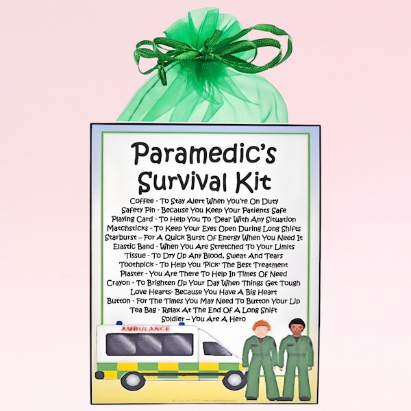 Paramedic's Survival Kit ~ Fun Novelty Gift & Card Alternative | Birthday Present | Greeting Cards |  Paramedic Gift | Personalised Keepsake