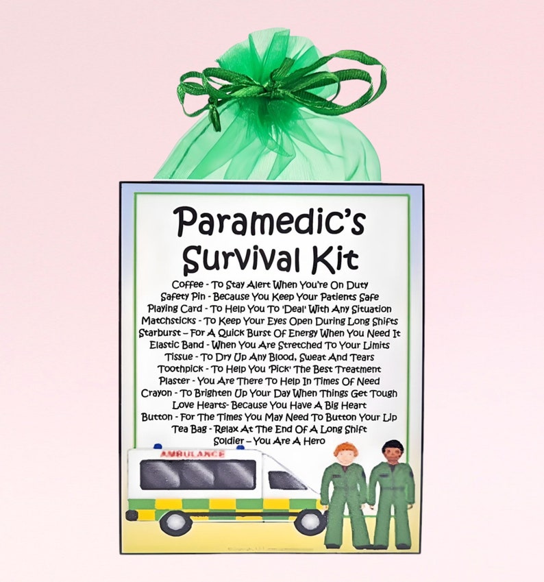Paramedic's Survival Kit ~ Fun Novelty Gift & Card Alternative | Birthday Present | Greeting Cards |  Personalised Gift for a Paramedic