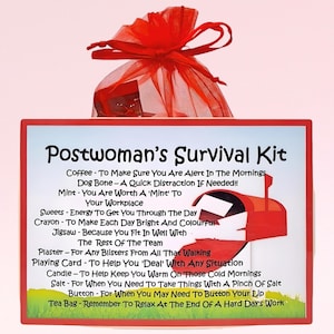 Kit de supervivencia de la cartero ~ Regalo y tarjeta novedosos y divertidos / Regalo de cumpleaños / Tarjetas de felicitación / Agradecimiento / Regalo personalizado / Recuerdo