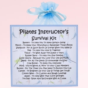 Pilates Instruktor Survival Kit ~ lustiges neues Geschenk & Kartenalternative | Geburtstagsgeschenk | Grußkarten | Einzigartiges personalisiertes Geschenk