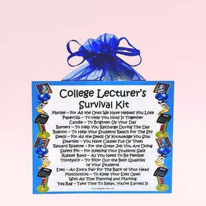 College Dozenten Survival Kit ~ lustiges Geschenk & Karte | Geburtstagsgeschenk | Grußkarten | Personalisierte Lehrer Geschenk | Vielen Dank