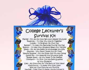 College Lecturer's Survival Kit ~ Fun Novelty Gift & Card | Birthday Present | Greeting Cards | Personalised Teacher Gift | Thank You