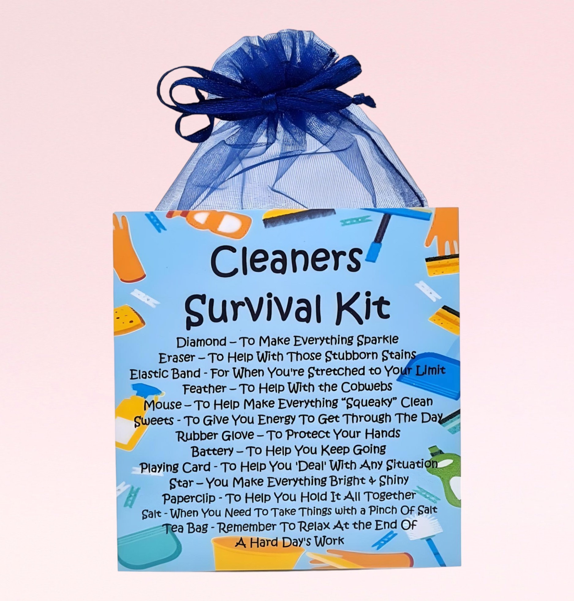 Cleaner's Survival Kit ~ Fun Novelty Gift & Card | Birthday Present | Greeting Cards | Thank You |Personalised Gift for a Cleaner