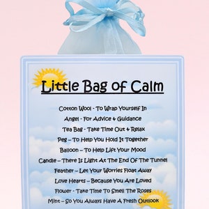 Kleine Tasche der Ruhe ~ Einzigartiges Neuheit Geschenk & Grußkarte Alternative | Andenken Geschenk | Personalisierte Geburtstagsgeschenk | Aufmunterung Geschenk