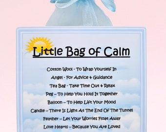 Little Bag of Calm ~ Unique Novelty Gift & Greetings Card Alternative | Keepsake Gift | Personalised Birthday Present | Cheer Up Gift