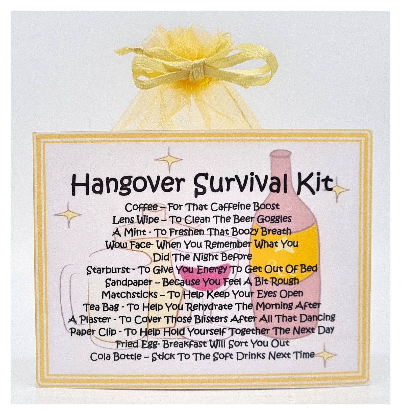 Hangover Survival Kit Fun Novelty Gift & Card Alternative / Etsy