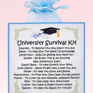 University Survival Kit ~ Fun Novelty Gift & Card Alternative | Greeting Cards | Personalised University Good Luck Gift | Keepsake