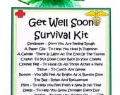 Get Well Soon Survival Kit Fun Novelty Gift &amp; Card - Etsy UK