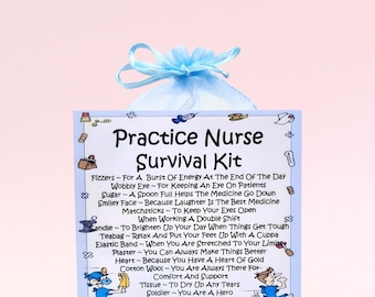Practice Nurse Survival Kit ~ Fun Novelty Gift & Card | Birthday Present | Greeting Cards | Gift for a Nurse | Personalised Keepsake