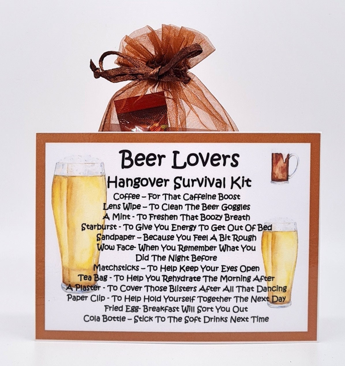 Beer Lovers Hangover Survival Kit Fun Novelty Gift & Card Etsy UK