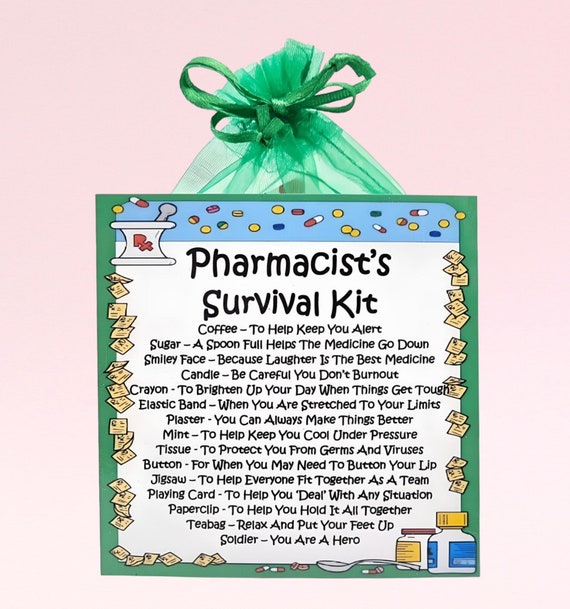 Pharmacist's Survival Kit ~ Fun Novelty Gift & Card Alternative | Birthday Present | Greeting Cards | Gift for a Pharmacist
