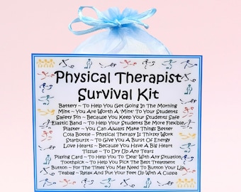 Physical Therapist Survival Kit ~ Fun Novelty Gift & Card | Birthday Present | Greeting Cards | Thank You | Physical Therapist Gift