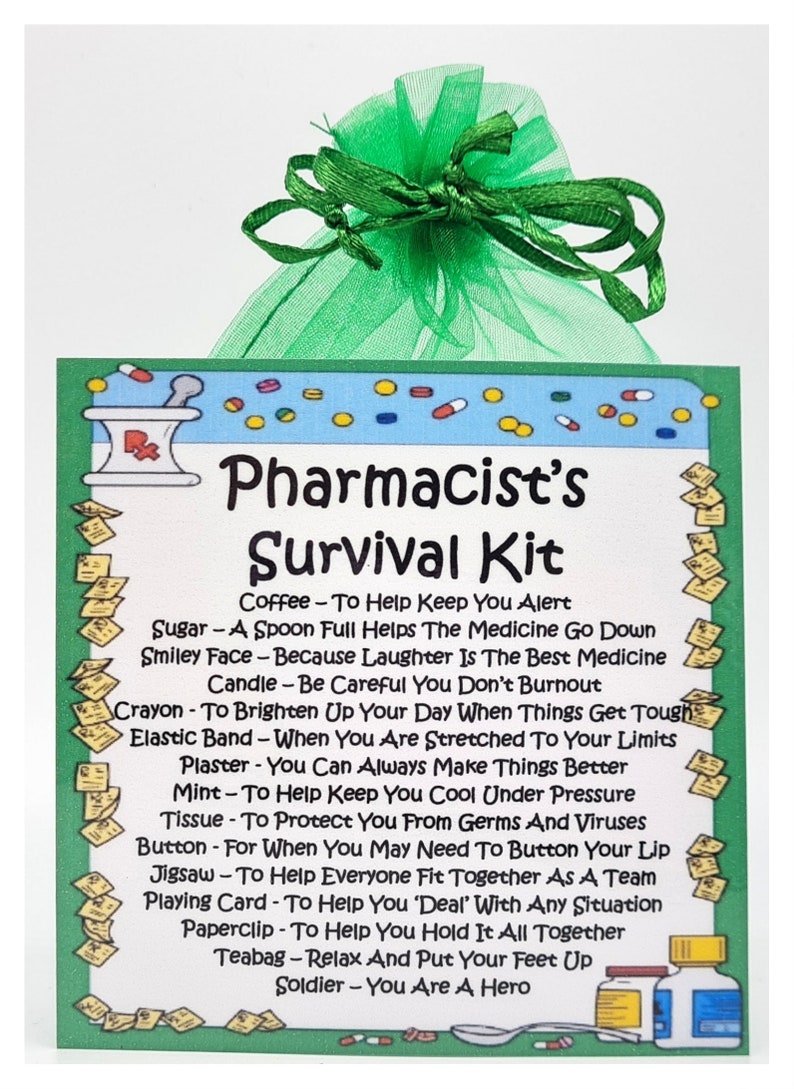Pharmacist's Survival Kit ~ Fun Novelty Gift & Card Alternative | Birthday Present | Greeting Cards | Gift for a Pharmacist