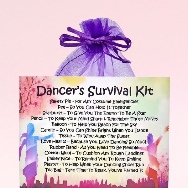 Dancer's Survival Kit ~ Fun Novelty Gift & Card Alternative | Birthday Present | Greeting Cards | Personalised Gift for a Dancer | Keepsake
