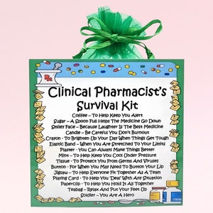 Kit de supervivencia para farmacéutico clínico: regalo y tarjeta novedosos y divertidos como alternativa, regalo de cumpleaños, tarjetas de felicitación y recuerdos personalizados