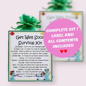 Get Well Soon Survival Kit ~ Fun Novelty Gift &amp; Card | Keepsake | Good ...