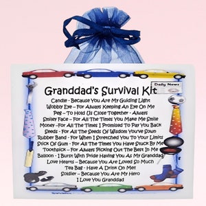 Grandad's Survival Kit ~ Fun Novelty Gift & Card | Birthday Present | Greeting Cards | Unique Personalised Grandad Gift | Father's Day