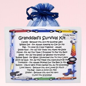 Kit de supervivencia del abuelo ~ Regalo y tarjeta novedosos y divertidos / Regalo de cumpleaños / Tarjetas de felicitación / Regalo personalizado para el abuelo / Recuerdo del Día del Padre
