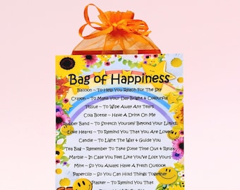 Bag of Happiness ~ Fun Novelty Gift & Card | Birthday Present | Greeting Cards | Keepsake | Cheer Up Gift | Friend Birthday | Keepsake