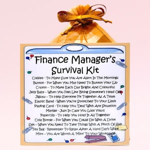 Kit de supervivencia para gerentes financieros: regalo novedoso y divertido, alternativa a las tarjetas, obsequio de cumpleaños, tarjetas de felicitación, obsequio personalizado para gerentes