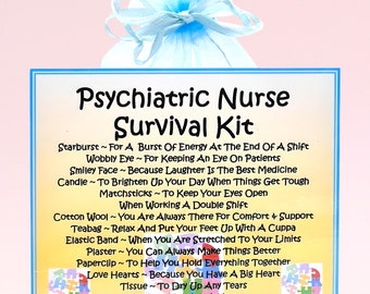 Psychiatric Nurse Survival Kit ~ Lustiges Geschenk & Karte | Geburtstagsgeschenk | Grußkarten | Einzigartiges personalisiertes Geschenk | Erinnerungsstück