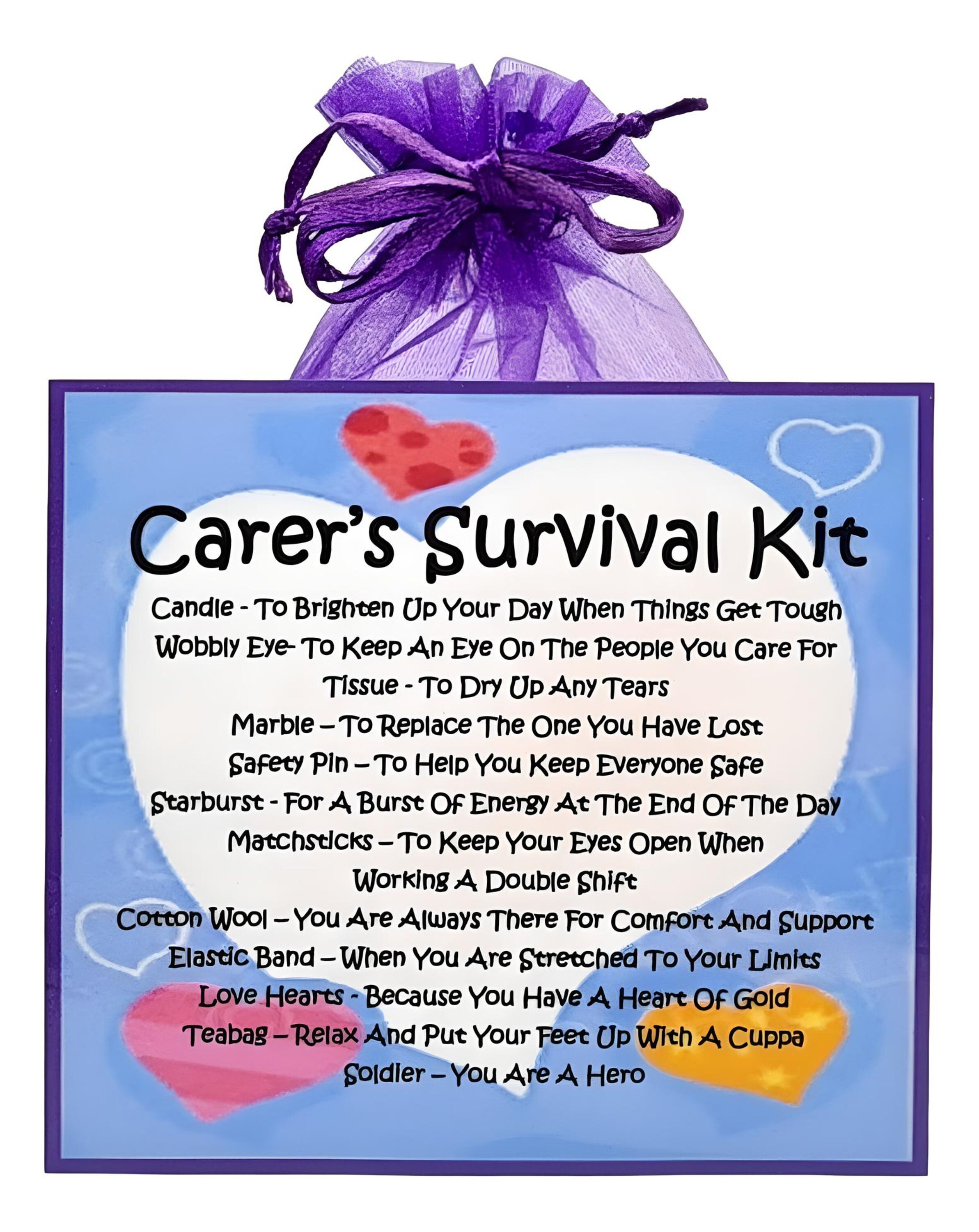 Senior Carer's Survival Kit ~ Fun Novelty Gift & Card Alternative | Birthday Present | Greeting Cards | Personalised Gift | Keepsake - Sweden