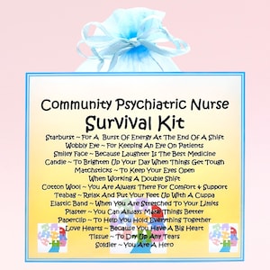 Survivalkit voor psychiatrisch psychiatrisch verpleegkundige ~ Leuk nieuwigheidscadeau en kaart | Verjaardagscadeau | Wenskaarten | Bedankt | Gepersonaliseerde aandenken