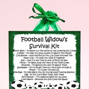 Kit de survie pour veuve du football ~ Alternative amusante au cadeau et à la carte | Cadeau d'anniversaire | Cartes de voeux | Cadeau souvenir personnalisé