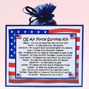 US Air Force Survival Kit ~ Leuk nieuw cadeau en kaartalternatief | Verjaardagscadeau | Wenskaarten | Gepersonaliseerde gelukscadeau
