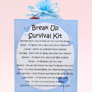 Break Up Survival Kit (blau) ~ Lustige Geschenk- & Kartenalternative | Grußkarten | Einzigartiges personalisiertes Geschenk | Aufbruch | Ehescheiden