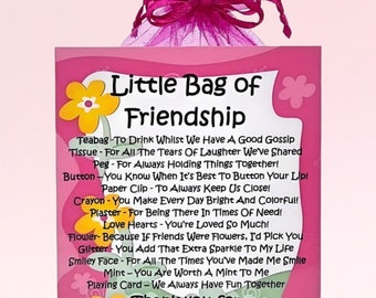 Little Bag of Friendship ~ Unique Fun Novelty Gift & Greetings Card | Keepsake Gift | Birthday Present | Personalised Best Friend Gift