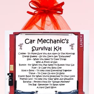 Car Mechanic's Survival Kit ~ Fun Novelty Gift & Card Alternative | Birthday Present | Greeting Cards | Personalised Gift for a Mechanic