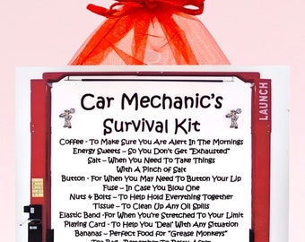 Car Mechanic's Survival Kit ~ Fun Novelty Gift & Card Alternative | Birthday Present | Greeting Cards | Personalised Gift for a Mechanic