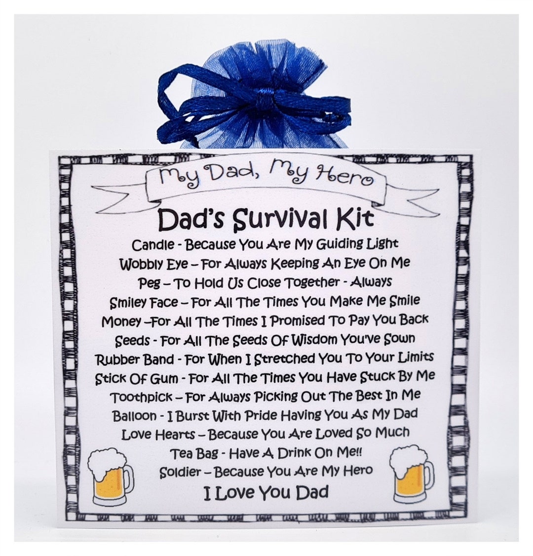 Survival Kit In A Can Cadeau humoristique Boîte kit de survie pour futur  papa avec carte : : Autres
