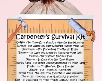 Carpenter's Survival Kit ~ Fun Novelty Gift & Card Alternative | Birthday Present | Greeting Cards | Thank You | Personalised Carpenter Gift